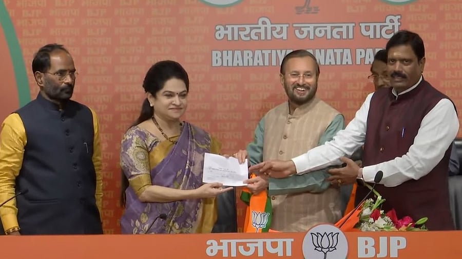 <div class="paragraphs"><p>Padmaja Venugopal at the BJP HQ. </p></div>