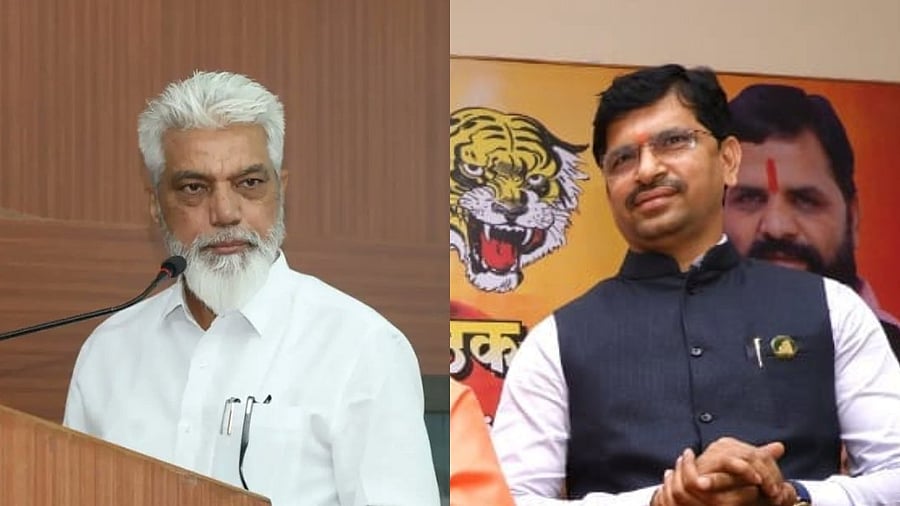 <div class="paragraphs"><p>(From left) Ruling Shiv Sena Minister Dada Bhuse and Karjat MLA Mahendra Thorve.</p></div>