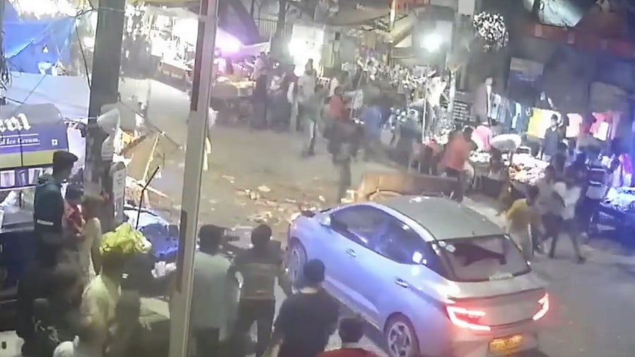 <div class="paragraphs"><p>A speeding car ploughs into people at a local market, in the Ghazipur area of east Delhi, Wednesday night, March 13, 2024. </p></div>