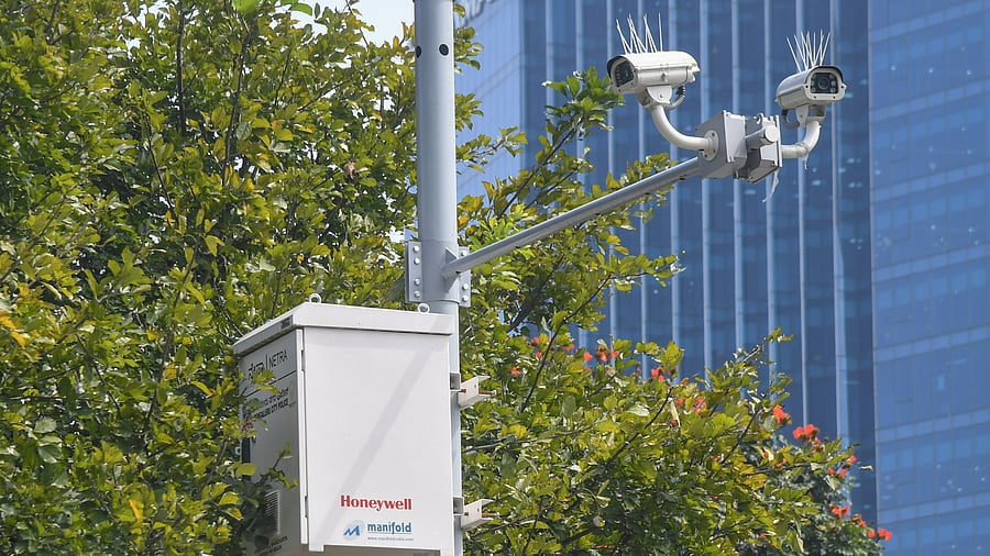 <div class="paragraphs"><p>Cameras to catch traffic violations under ITMS at Hudson Circle in Bengaluru. </p></div>