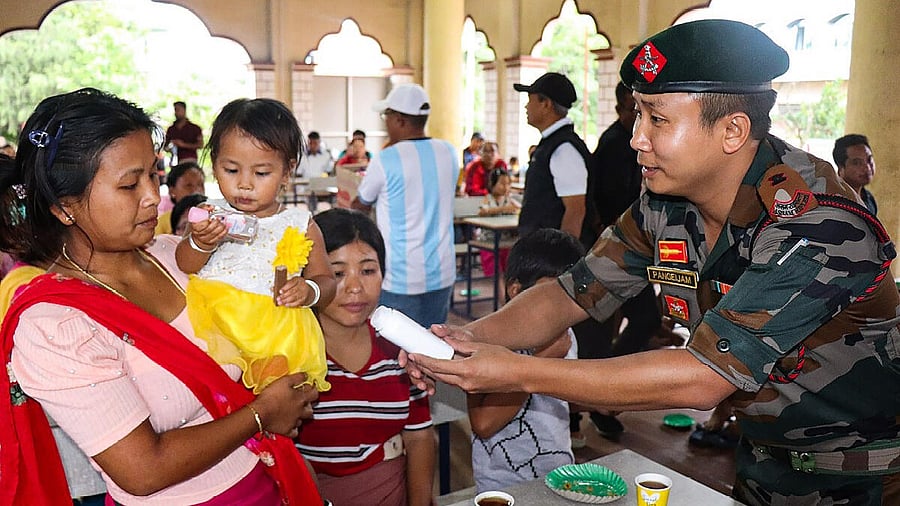 <div class="paragraphs"><p>File photo of people at a relief camp, in Imphal West. </p></div>
