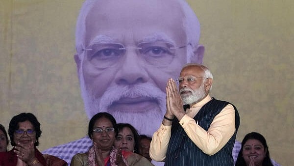 <div class="paragraphs"><p>Prime Minister Narendra Modi during the 'Nari Shakti Vandan Abhinandan' programme, at Barasat in North 24 Parganas district, Wednesday on March 6, 2024.</p></div>