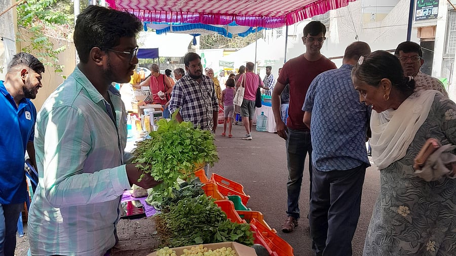 Organic produce at the farmers' market.