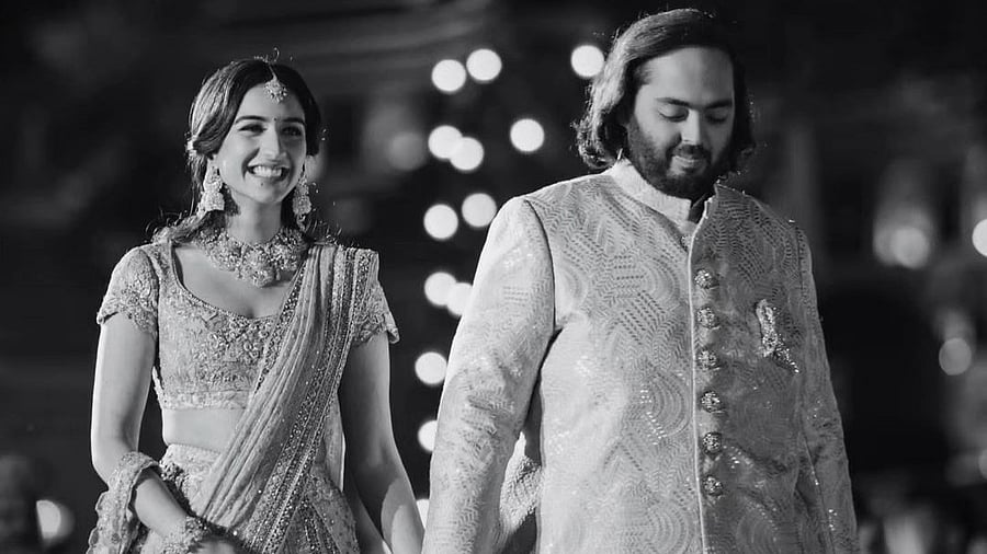 <div class="paragraphs"><p>Radhika Merchant and Anant Ambani during their pre-wedding festivities in Jamnagar, Gujarat.</p></div>