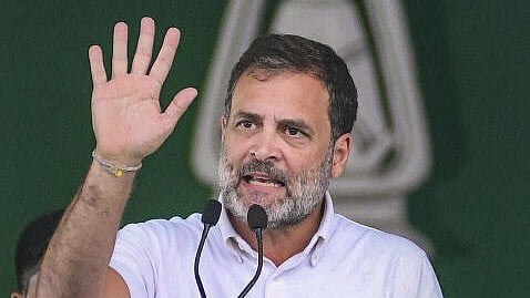 <div class="paragraphs"><p>Congress leader Rahul Gandhi addressing the 'Jan Vishwas Rally', in Patna, Sunday, March 3, 2024</p></div>