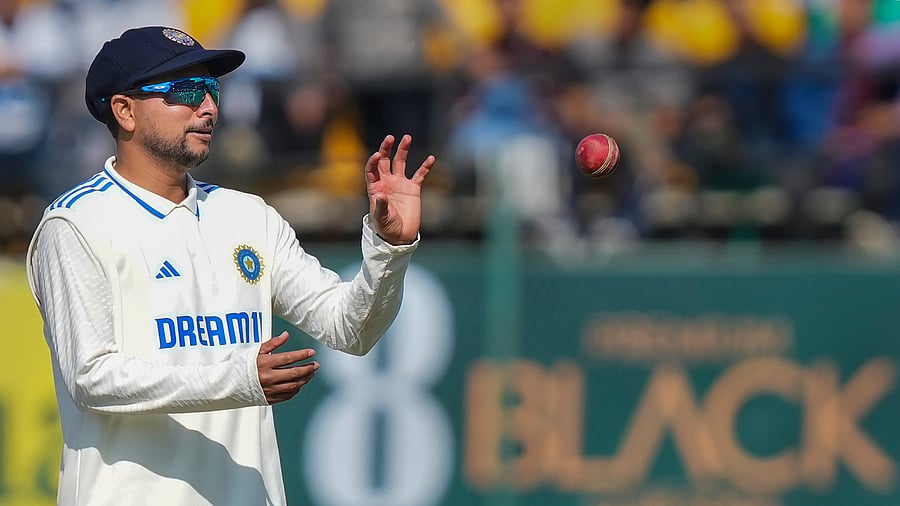 <div class="paragraphs"><p>India's Kuldeep Yadav during the first day of the fifth Test cricket match between India and England, in Dharamshala, Thursday, March 7, 2024. </p></div>