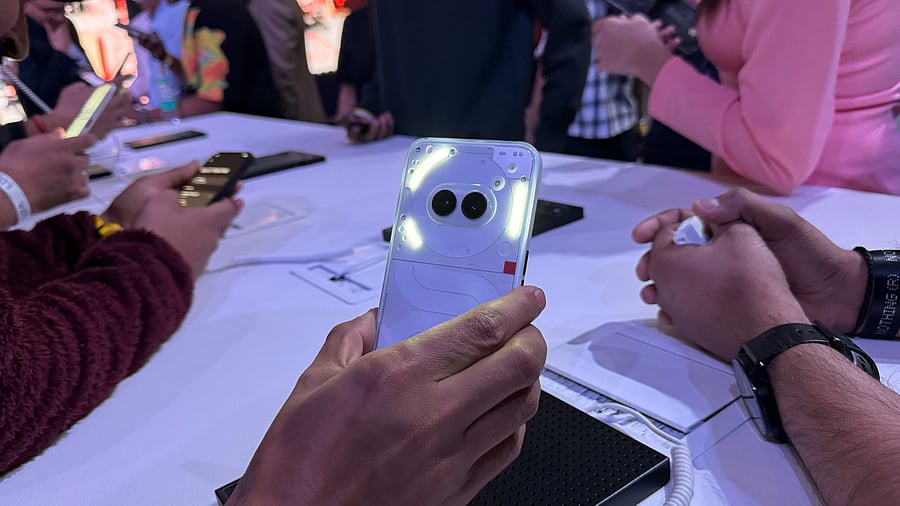 <div class="paragraphs"><p>The new Phone 2(a) displayed at Nothing Inc.'s event in Delhi on March 5, 2024.</p></div>