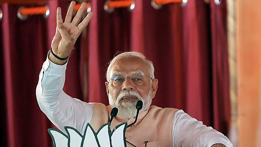 <div class="paragraphs"><p>PM Modi addresses an election rally in Meerut. </p></div>
