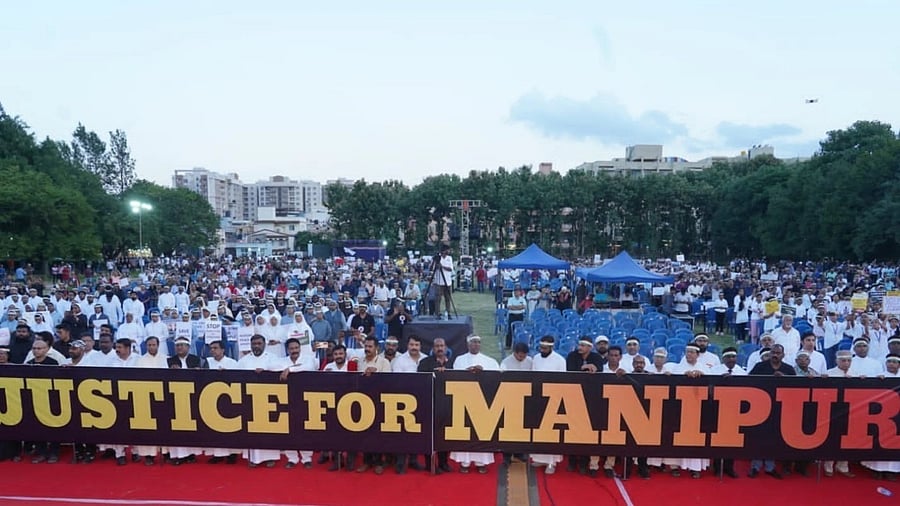 <div class="paragraphs"><p>File photo of protest over violence in Manipur. (Representative image)</p></div>