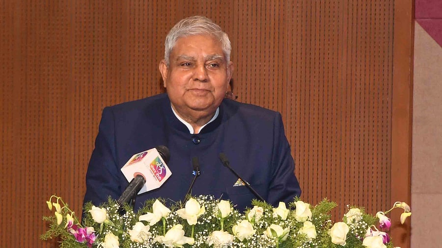 <div class="paragraphs"><p>Vice-President of India Jagadeep Dhankar addresses students during a programme at the Indian Institute of Technology, Dharwad on Friday. </p></div>