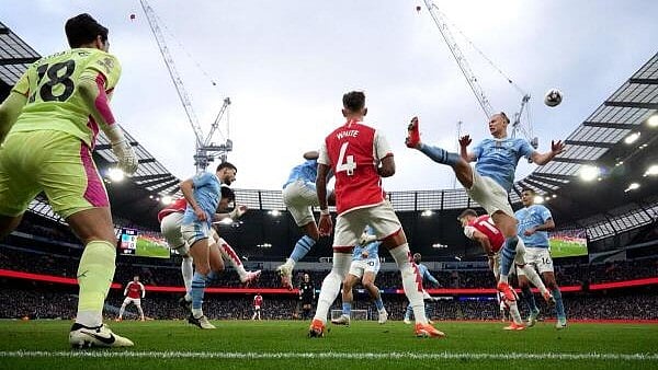 <div class="paragraphs"><p>Manchester City's Erling Braut Haaland in action.</p></div>