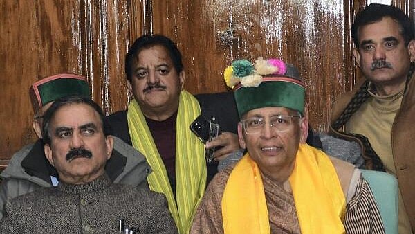 <div class="paragraphs"><p> Himachal Pradesh Chief Minister Sukhvinder Singh Sukhu with Congress candidate Abhishek Manu Singhvi.</p></div>