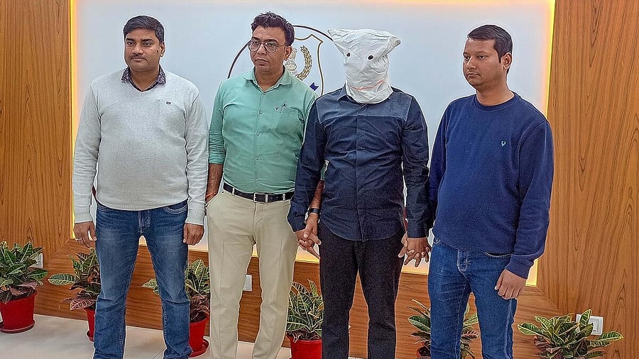 <div class="paragraphs"><p>Former Tamil Nadu DMK functionary Jaffer Sadiq after he was arrested by the Narcotics Control Bureau (NCB) in a drug racket case, in New Delhi.</p></div>