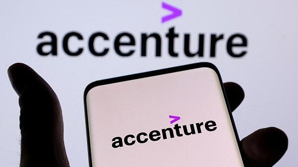 <div class="paragraphs"><p> Illustration shows a smartphone with displayed Accenture PLC logo.</p></div>