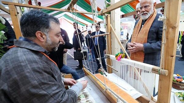 <div class="paragraphs"><p>PM Modi during the 'Viksit Bharat, Viksit Jammu &amp; Kashmir' programme, in Srinagar, Thursday, March 7, 2024.</p></div>
