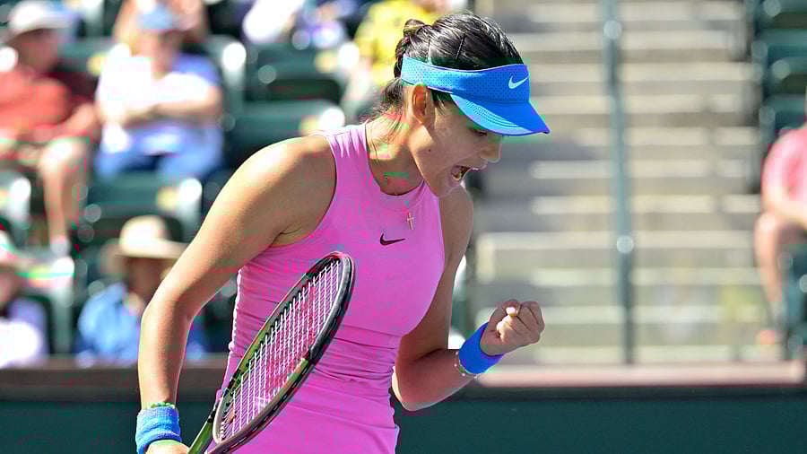 <div class="paragraphs"><p>Emma Raducanu  in the BNP Paribas Open at the Indian Wells Tennis Garden. </p></div>