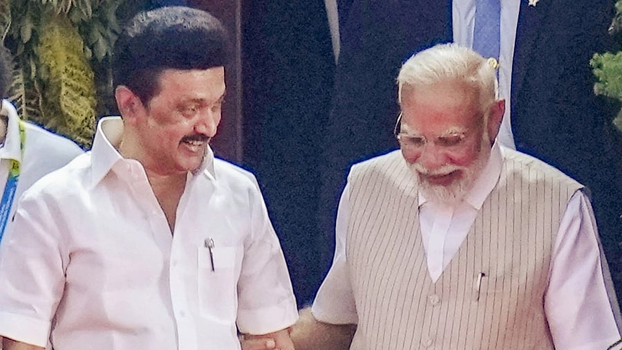 <div class="paragraphs"><p>File Photo: Prime Minister Narendra Modi with Tamil Nadu Chief Minister MK Stalin. </p></div>