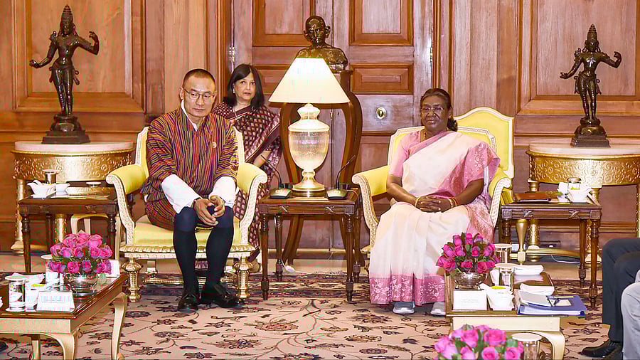 <div class="paragraphs"><p>President Droupadi Murmu meets with Prime Minister of Bhutan Dasho Tshering Tobgay, in New Delhi, Friday, March 15, 2024. </p></div>