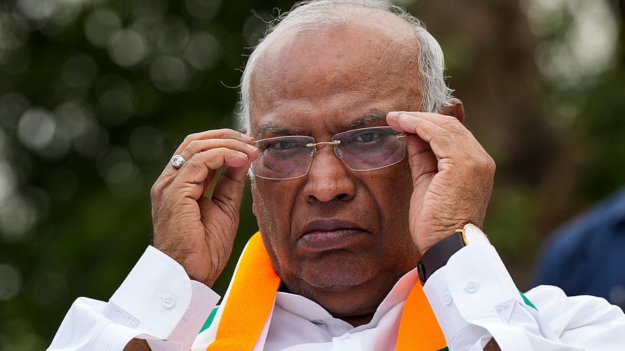<div class="paragraphs"><p>New Delhi: Congress President Mallikarjun Kharge during a press conference.</p></div>