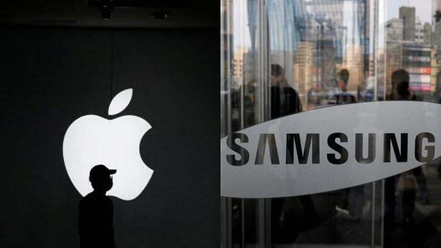 <div class="paragraphs"><p>Apple and Samsung logos.</p></div>