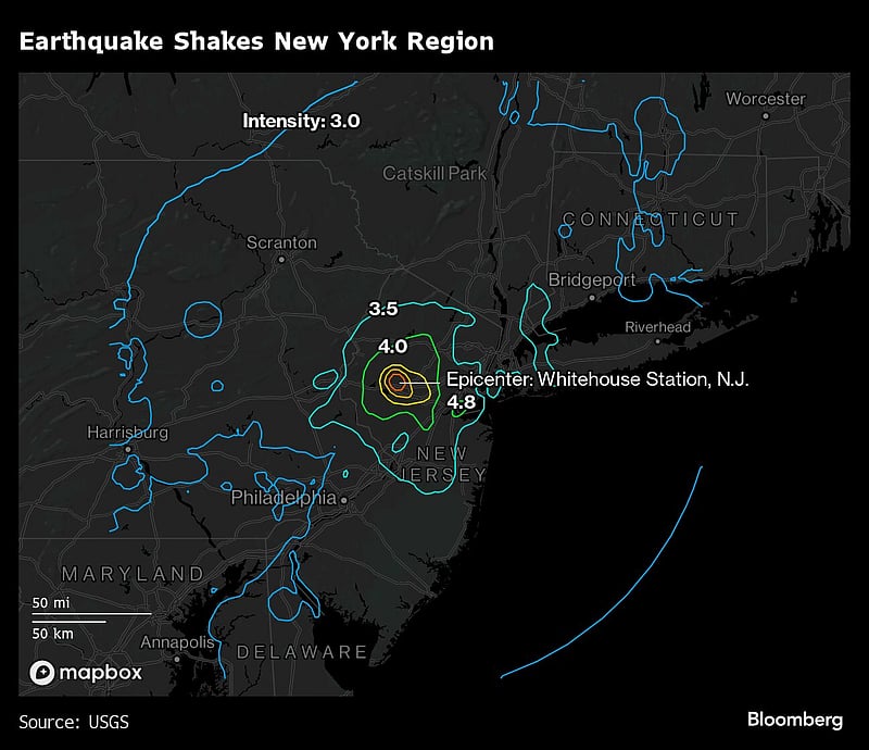 New York area rattled by 4.8 magnitude quake, followed by aftershock