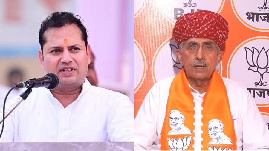 <div class="paragraphs"><p>Vaibhav Gehlot (L), Lumbaram Choudhary (R)</p></div>