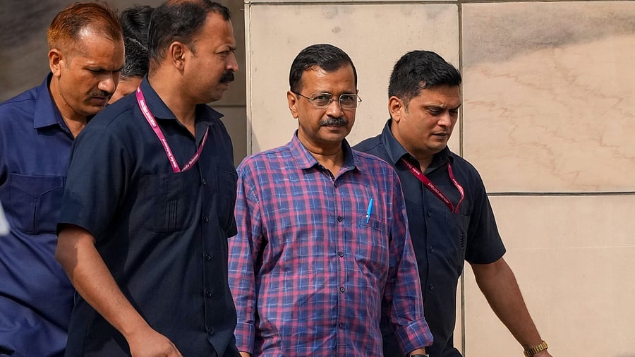 <div class="paragraphs"><p>File photo of Delhi Chief Minister and AAP Convenor Arvind Kejriwal leaving from the Rouse Avenue Court.</p></div>