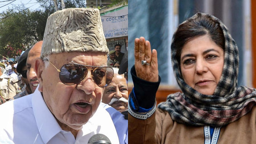 <div class="paragraphs"><p>(L-R) NC and PDP chiefs&nbsp;Farooq Abdullah and Mehbooba Mufti.</p></div>