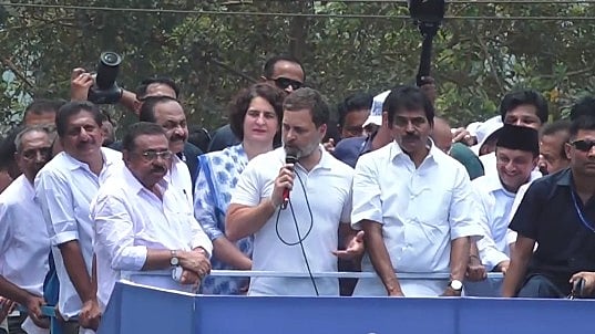 <div class="paragraphs"><p>Rahul Gandhi addresses public in Wayanad.</p></div>