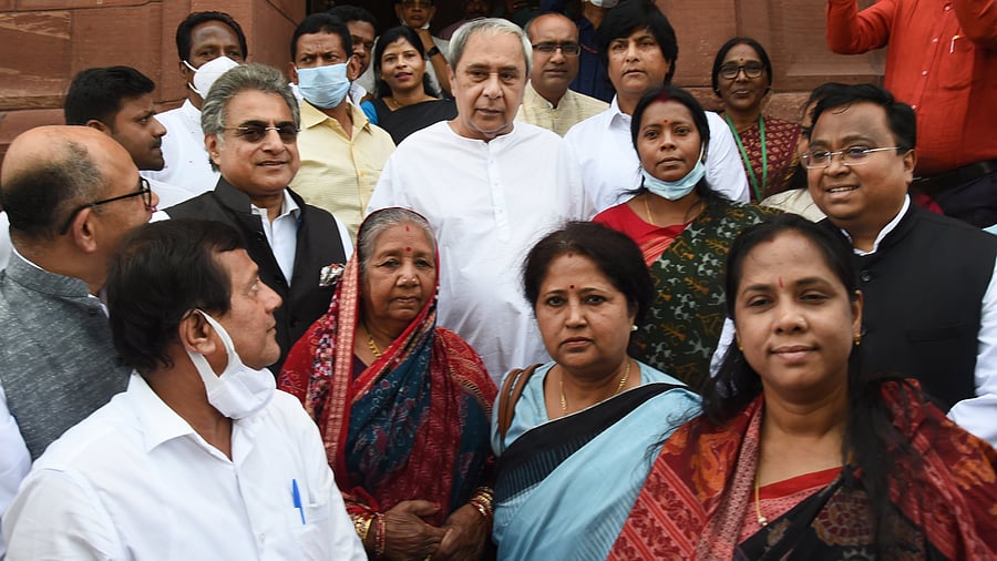 <div class="paragraphs"><p>File photo of Odisha Chief Minister Naveen Patnaik with Biju Janata Dal (BJD) MPs.</p></div>
