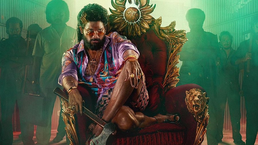 <div class="paragraphs"><p>Allu Arjun on the poster of <em>Pushpa 2: The Rule</em>.</p></div>