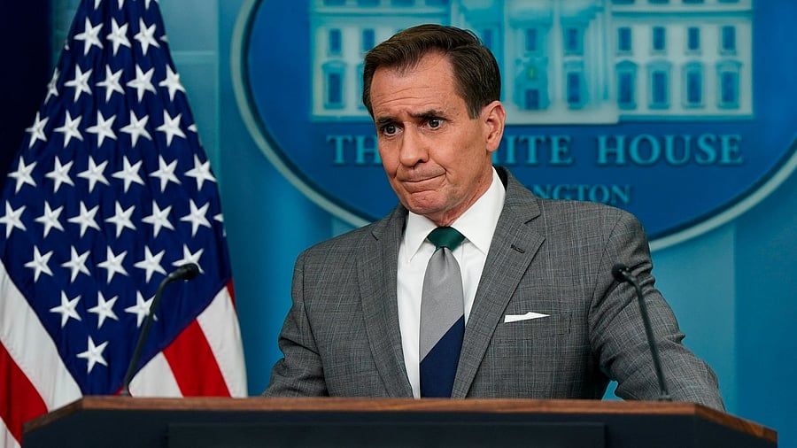 <div class="paragraphs"><p>White House National Security Communications Advisor John Kirby attends a press briefing at the White House in Washington, US, April 15, 2024. </p></div>