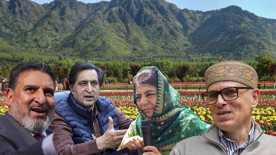 <div class="paragraphs"><p>Altaf Bukhari, Sajjad Lone, Mehbooba Mufti and Omar Abdullah.</p></div>