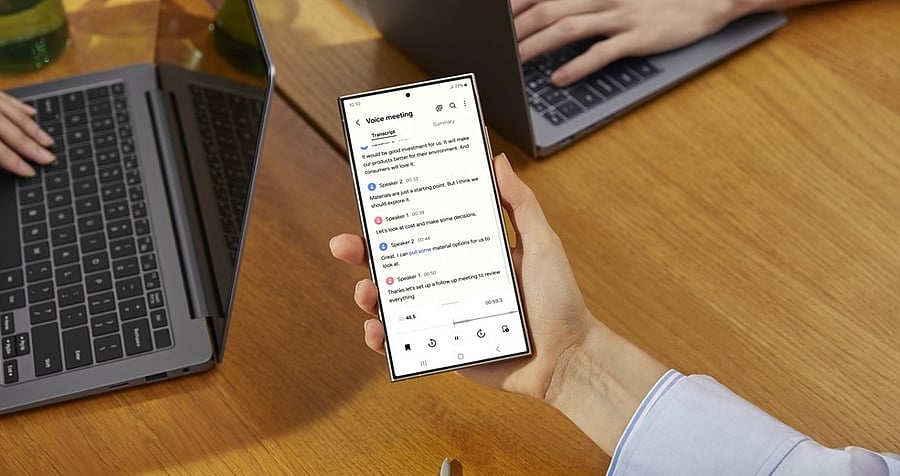 <div class="paragraphs"><p>Galaxy AI feature- Live Transcription' in action on Samsung Galaxy S24 Ultra.</p></div>
