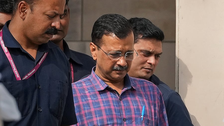 <div class="paragraphs"><p>File photo of&nbsp;Delhi Chief Minister and AAP convenor Arvind Kejriwal coming out of the Rouse Avenue Court.</p></div>