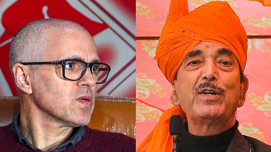 <div class="paragraphs"><p>NC leaders Omar Abdullah (L) and  DPAP chief Ghulam Nabi Azad (R).</p></div>