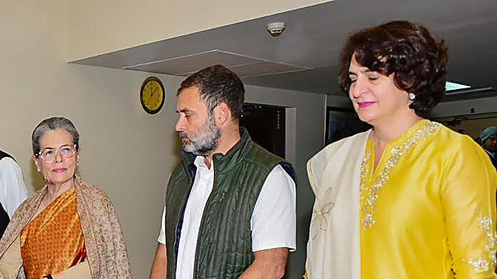 <div class="paragraphs"><p>File photo of Sonia, Priyanka and Rahul Gandhi. </p></div>