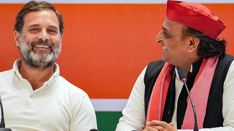 <div class="paragraphs"><p>(L-R) Rahul Gandhi and Akhilesh Yadav&nbsp;</p></div>