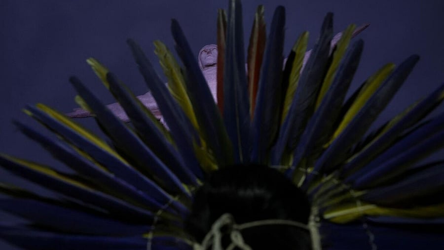 <div class="paragraphs"><p>The statue of Christ the Redeemer is lit up in green to celebrate the Indigenous People Day in Rio de Janeiro</p></div>