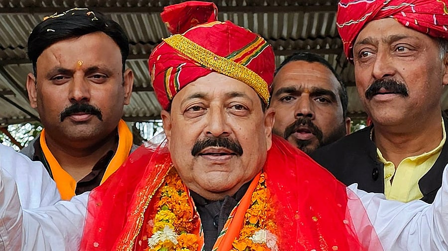 <div class="paragraphs"><p>Union Minister  Jitendra Singh during a public rally ahead of the Lok Sabha polls</p></div>