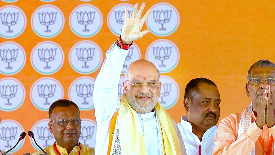 <div class="paragraphs"><p>Union Home Minister Amit Shah in Jhanharpur Lok Sabha constituency of Bihar.</p></div>