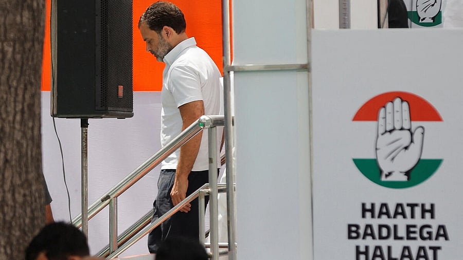 <div class="paragraphs"><p>Rahul Gandhi at Congress party's manifesto release event ahead in New Delhi. </p></div>