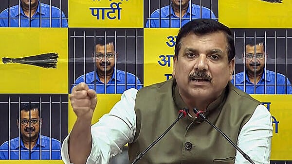 <div class="paragraphs"><p>AAP leader Sanjay Singh addresses a press conference, in New Delhi, Monday, April 29, 2024.</p></div>