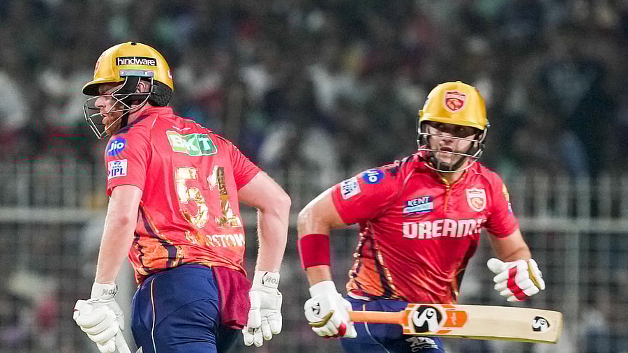 <div class="paragraphs"><p>Punjab Kings' Jonny Bairstow and Rilee Rossouw run between the wickets during an Indian Premier League (IPL) 2024 cricket match between Kolkata Knight Riders and Punjab Kings, at the Eden Gardens, in Kolkata, Friday, April 26, 2024.</p></div>