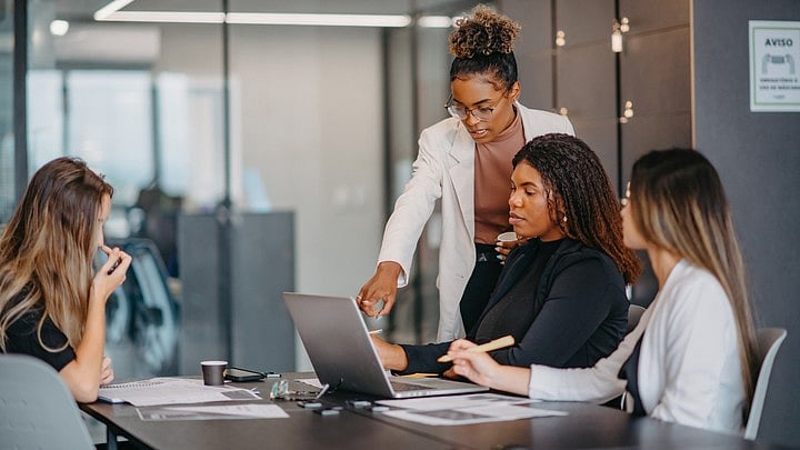 <div class="paragraphs"><p>Representative image of women employees working along with a women entrepreneur.</p></div>