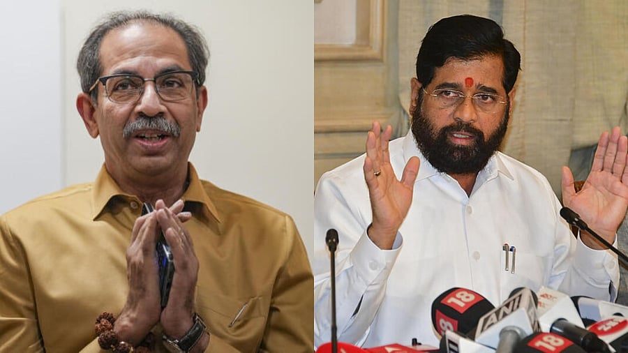 <div class="paragraphs"><p>Shiv Sena (UBT) Chief Uddhav Thackeray (L) and Maharashtra Chief Minister Eknath Shinde (R).</p></div>