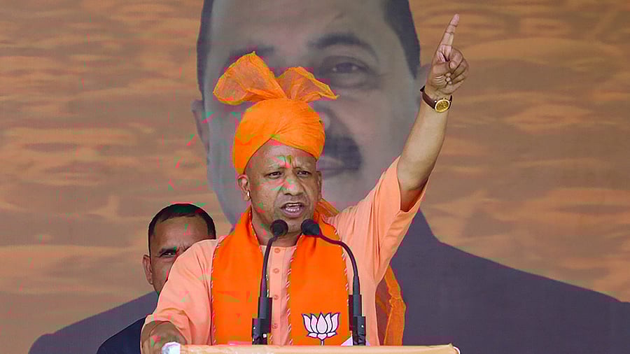<div class="paragraphs"><p>Uttar Pradesh Chief Minister Yogi Adityanath addresses a public meeting for the Lok Sabha elections, in Kathua district, Wednesday, April 10, 2024.</p></div>