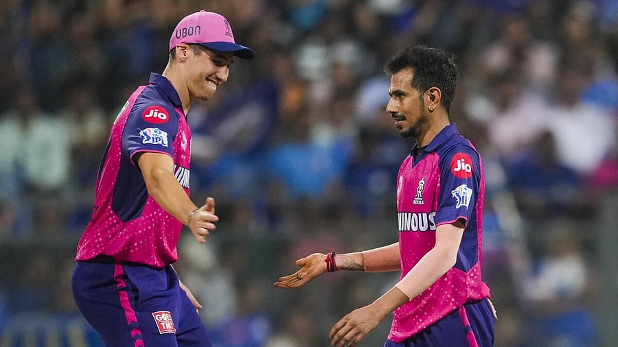 <div class="paragraphs"><p>Rajasthan Royals bowler Yuzvendra Chahal celebrates the wicket of Mumbai Indians batter Tilak Varma during the Indian Premier League (IPL) 2024 cricket match between Mumbai Indians and Rajasthan Royals.</p></div>