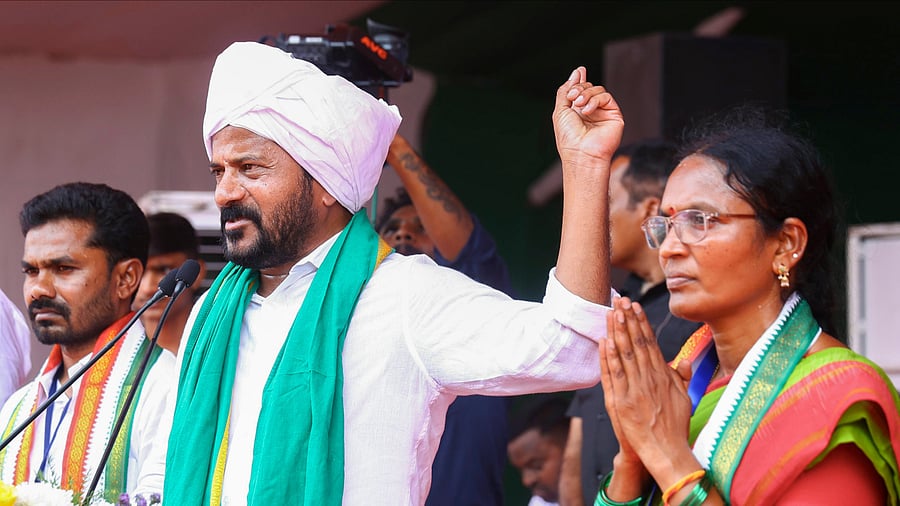 <div class="paragraphs"><p>Telangana Chief Minister A Revanth Reddy during an election meeting ahead of the Lok Sabha polls, in Adilabad. </p></div>