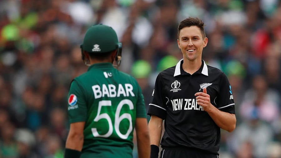 <div class="paragraphs"><p>File photo of New Zealand's Trent Boult  and Pakistan's Babar Azam during the ICC World Cup in 2019. (Representative image)</p></div>